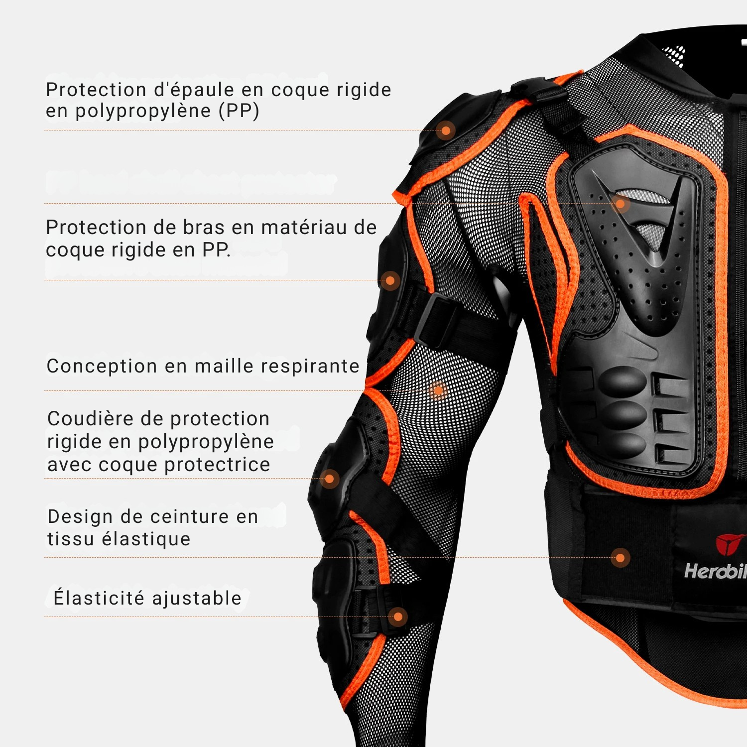 veste moto armure