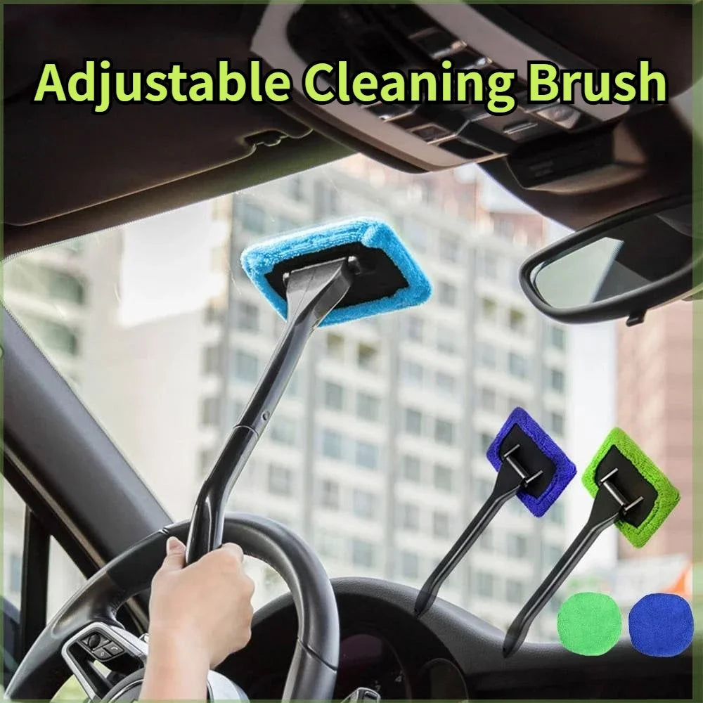 Car Window Cleaner Brush Kit, Windshield Cleaning Wash Tool Glass Wiper with Long Handle, Auto Skylight Towel, Car Accessories