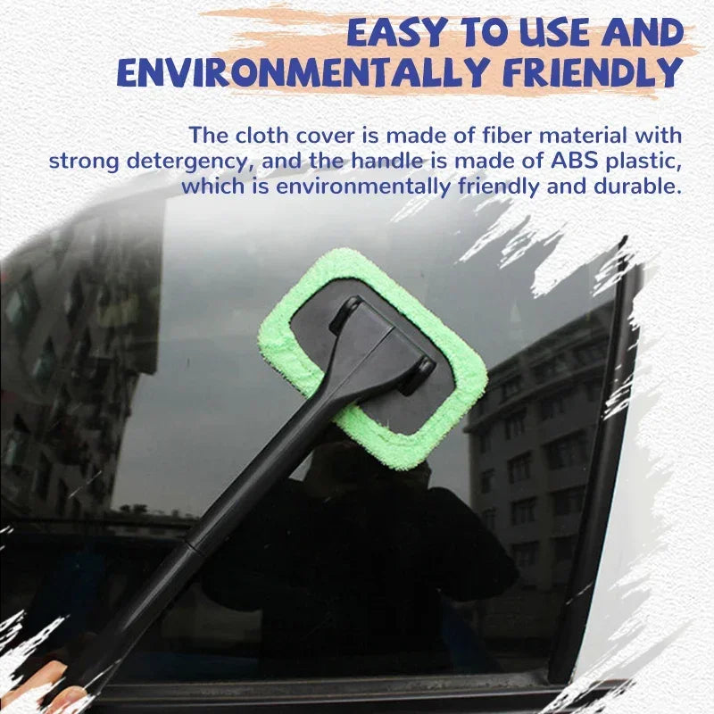 Car Window Cleaner Brush Kit, Windshield Cleaning Wash Tool Glass Wiper with Long Handle, Auto Skylight Towel, Car Accessories